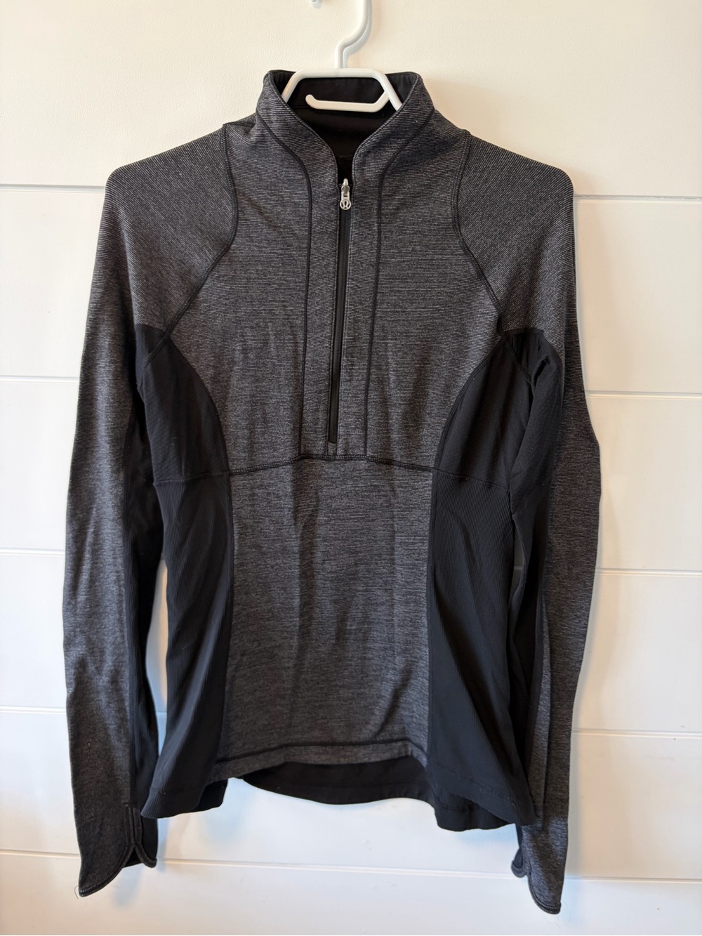 lululemon athletica Charcoal Gray & Black Half-Zip Pullover